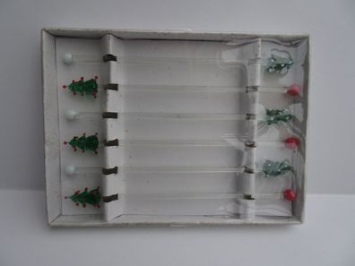 12 weihnachtliche Coctail-Rührer Weihnachtsbaum aus Glas ca 19,5 cm OVP