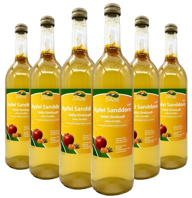 Bleichhof Apfel-Sanddorn Saft – 100% Direktsaft, OHNE Zuckerzusatz, (6x 0,72l)