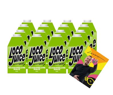 Loco Juice 16er Set Wassermelone Minze 16x 0,5L von Luciano der Fruchtige Mwuah