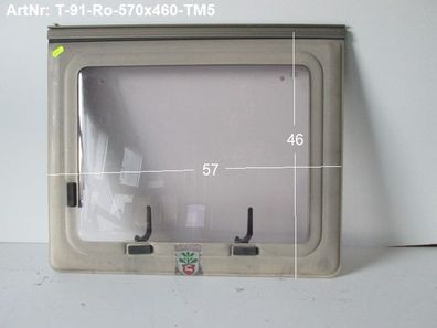 TEC Wohnwagenfenster Roxite ca 57 x 46 gebraucht (Roxite94 D399 9006 Polyplastic) ...