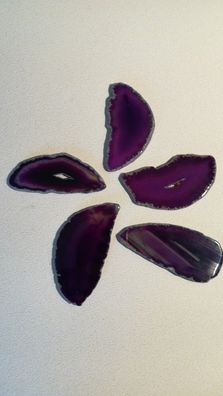 5 Achatscheibe lila rund gefärbt