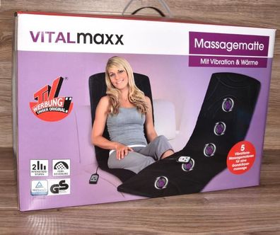 Massagematte Vibration VITALmaxx Wärmefunktion 3-Zonen Fernbedienung Wellen