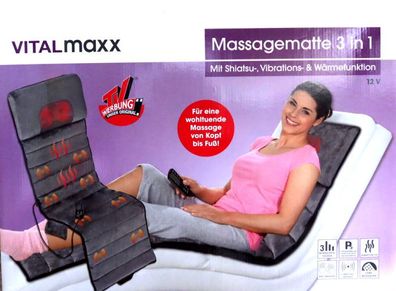 Shiatsu Massagesitzauflage VITALmaxx Massagegerät Wärmefunktion Massagematte