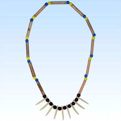Indianer Halskette mit Zähnen Halsschmuck Indianerschmuck Jäger Indianerschmuck