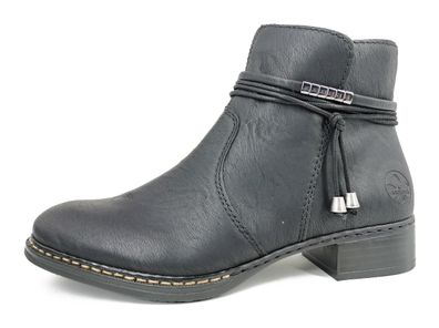 Rieker Damenschuhe Stiefel Reißverschluss Stiefelette Schwarz Freizeit