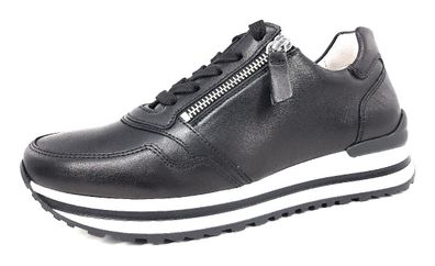 Gabor Comfort Damenschuhe Schnürschuhe Sportive Sneaker Schwarz Freizeit