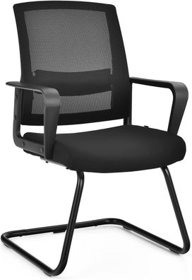 Bürostuhl mit Rückenlehne, Konferenzstuhl, Computerstuhl bis 136kg belastbar für Büro
