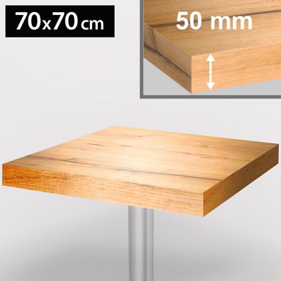 Andorra | Bistro Tischplatte | 70x70cm | Eiche | Holz | Gastro Restaurant Holzplatte