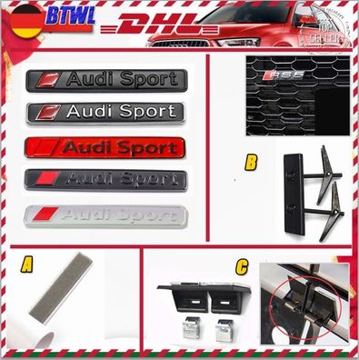 Kühlergrill-Abzeichen Automodifikation Kofferraum Emblem Badge für Audi sport