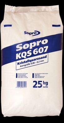 Sopro Kristallquarzsand KQS 607 Kristall Filtersand 0,06-0,20 mm 25 KG
