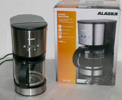 Alaska CM2217 DS Filter Kaffeemaschine 1,5L Glaskanne Uhr Timer 1080W Edelstahl
