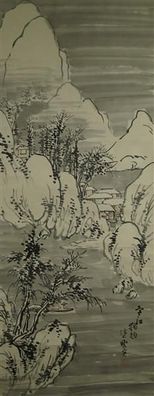 Japanisches Rollbild Kakejiku Kakemono Landschaft Japan Scroll 3703