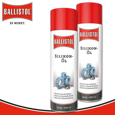 Ballistol 2 x 400 ml Silikon-Öl Spray Kunststoff Gummi Pflege mineralölfrei