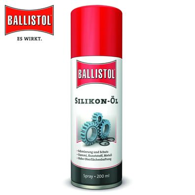 Ballistol 200 ml Silikon-Öl Spray Kunststoff Gummi Pflege mineralölfrei Metall