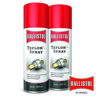 Ballistol 2x200ml Teflon Spray Reibung Metall Kunststoff Lager Trockenschmierung