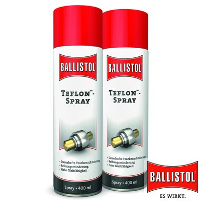 Ballistol 2x400 ml Teflon? Spray Trockenschmierung Metallteile Lager Langzeit