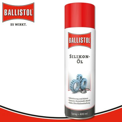 Ballistol 400 ml Silikon-Öl Spray Kunststoff Gummi Pflege mineralölfrei Metall