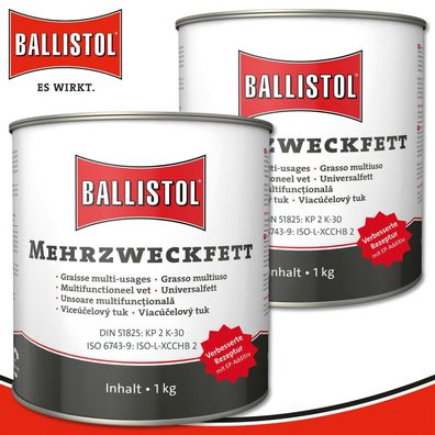Ballistol 2 x 1 kg Mehrzweckfett Eimer Lithiumseifenfett