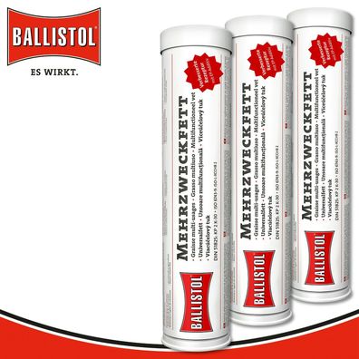 Ballistol 3 x 400 g Mehrzweckfett Kartusche Lithiumseifenfett