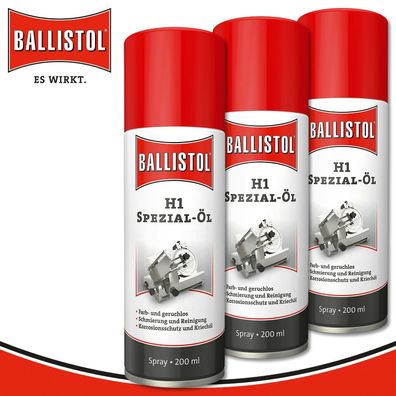 Ballistol 3 x 200 ml H1 Spezial-Öl Lebensmittel-Öl