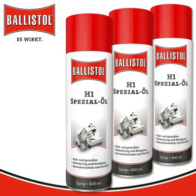Ballistol 3 x 400 ml H1 Spezial-Öl Lebensmittel-Öl