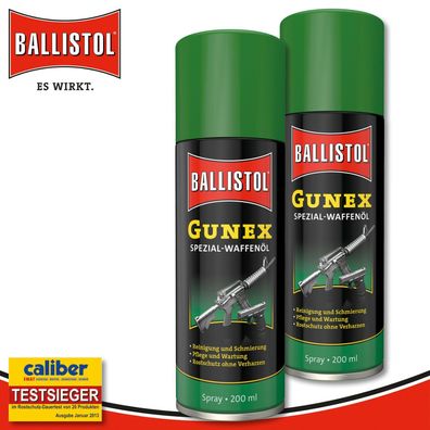 Ballistol 2 x 200 ml Gunex Spezial-Waffenöl Spray Industrie Handwerk Haushalt