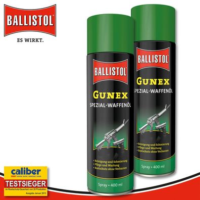 Ballistol 2 x 400 ml Gunex Spezial-Waffenöl Spray Industrie Handwerk Haushalt