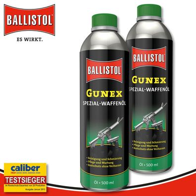 Ballistol 2 x 500 ml Gunex Spezial-Waffenöl Industrie Handwerk Haushalt