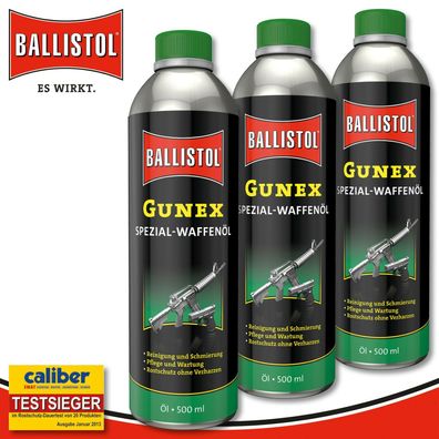 Ballistol 3 x 500 ml Gunex Spezial-Waffenöl Industrie Handwerk Haushalt