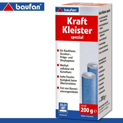 Baufan 200 g Kraft Kleister spezial Hohe Klebkraft Raufaser Vinyltapete