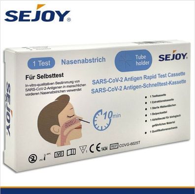 1 Stück Sejoy SARS CoV-2 Antigen Schnelltest Corona Laientest Selbsttest Covid