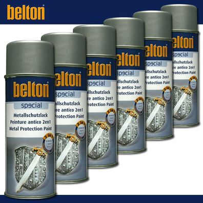 6x400 ml Kwasny Belton Special Metallschutzlack 2in1 | Silber | Rostschutzlack