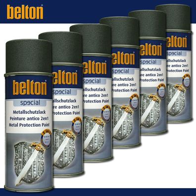 6x400 ml Kwasny Belton Special Metallschutzlack 2in1|Eisenglimmer Anthrazit |