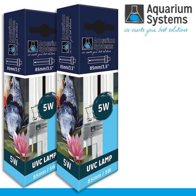 Aquarium Systems 2 x Ultra Clear UVC Lampe mit G23 Sockel 5 Watt