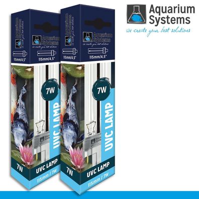 Aquarium Systems 2 x Ultra Clear UVC Lampe mit G23 Sockel 7 Watt