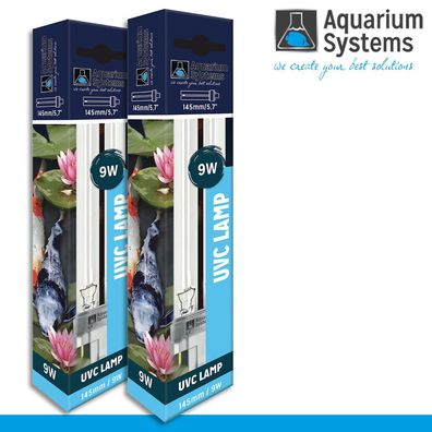 Aquarium Systems 2 x Ultra Clear UVC Lampe mit G23 Sockel 9 Watt