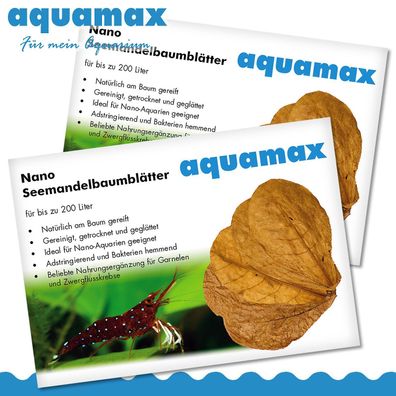 Aquamax 2 x Nano Seemandelbaumblätter (Terminalia Catappa Leaves)