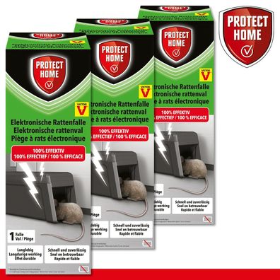 3x Protect Home Elektronische Rattenfalle Bekämpfung Dach Keller Garage Schuppen