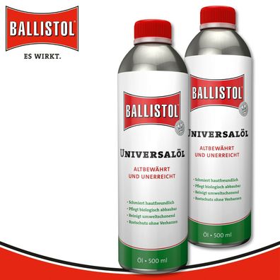 Ballistol 2x500 ml Universalöl flüssig | Kriechöl | Waffenöl | Auto | Haus
