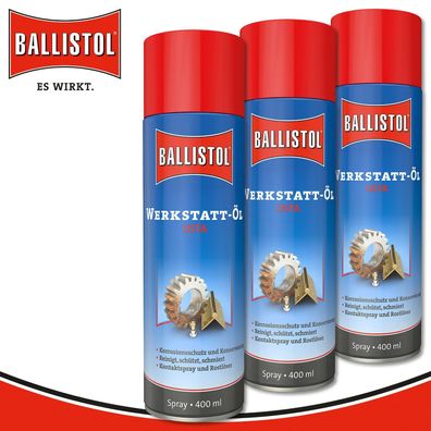 Ballistol 3 x 400 ml Werkstatt-Öl USTA Spray