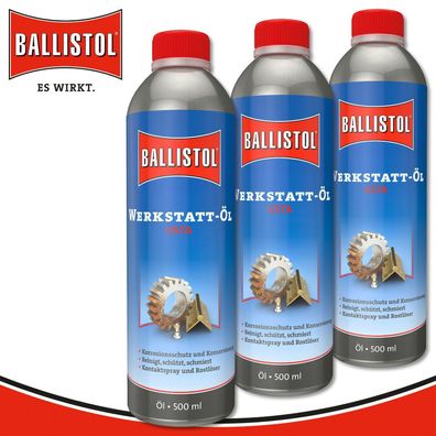 Ballistol 3 x 500 ml Werkstatt-Öl USTA flüssig