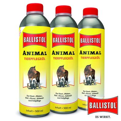 Ballistol 3x500 ml Animal Tierpflegeöl | Hautpflege | Fellpflege | Pfotenpflege