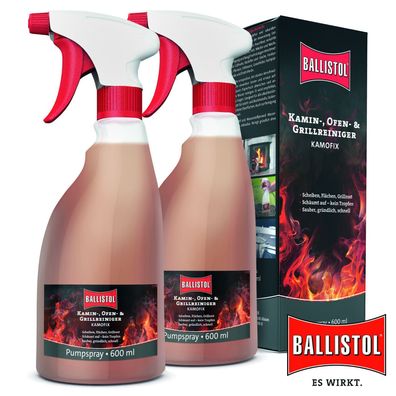 Ballistol 2x600 ml Kamin-, Ofen- und Grillreiniger Kamofix Pumpspray