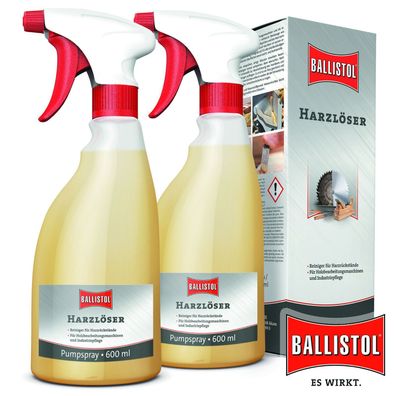 Ballistol 2x600 ml Harzlöser Pumpspray | Reiniger für Harzrückstände an Werkzeug