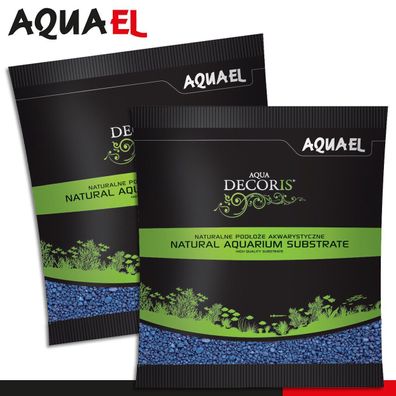 Aquael 2 x 1 kg Aqua Decoris Quarzkies blau 2 - 3 mm Aquariensubstrat