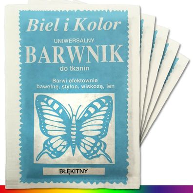 5 x 10 g Textilfarbe Hellblau Stofffarbe Batikfarbe Stoff Färben Nachfärben