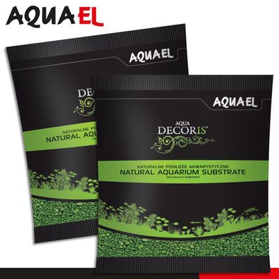 Aquael 2 x 1 kg Aqua Decoris Quarzkies grün 2 - 3 mm Aquariensubstrat
