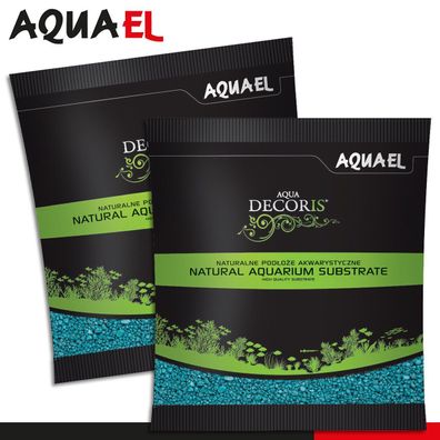 Aquael 2 x 1 kg Aqua Decoris Quarzkies türkis 2 - 3 mm Aquariensubstrat