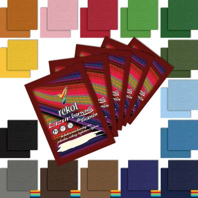 5 x 18 g Textilfarbe Lazur Stofffarbe Färben Nachfärben 15 Farben zur Auswahl