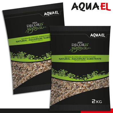Aquael 2 x 2 kg Aqua Decoris Kies Natural bunt 1,4 - 2 mm Aquariensubstrat